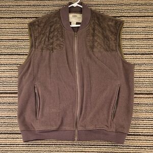 BOYT Harness Company Military Green Brown Polyester Fleece L Mens Sweater Vest